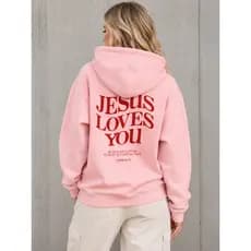 Blusa Moletom Unissex Casado Com Capuz Feminino Masculino Jesus Ama Você
