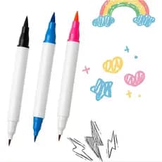 Kit 24 Canetas Milow Ponta Dupla Colorir Desenho Infantil Marcador Artístico Escolar Pintura NF
