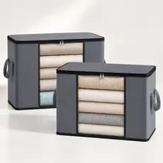 Kit 02 saco Organizador Dobrável Grande Para Guarda-roupa E Edredom