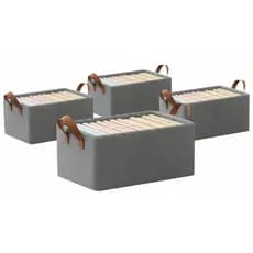 Kit 4 Caixas Organizadoras Dobráveis Cesto Tecido Guarda Roupa Closet Viagem Lazer Organização Luxo