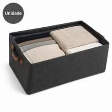 Caixa Organizadora Dobrável Cesto Tecido Guarda Roupa Closet Viagem Lazer Organização Luxo
