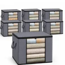 Kit 08 saco caixa Organizador Dobrável Grande Para Guarda-roupa E Edredom