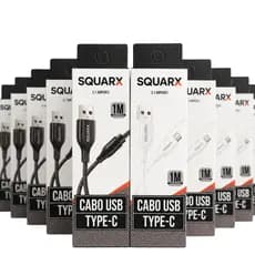 Kit 10 Cabos Tipo-c Squarx 1m Carregamento Rápido E Transferência De Dados Para Celular Atacado