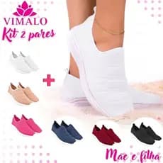 Kit 2 pares Promocional Tênis Jogging Feminino para Academia Passeio ou Caminhada Vimalo VL01 BRANCO + ADICIONAL