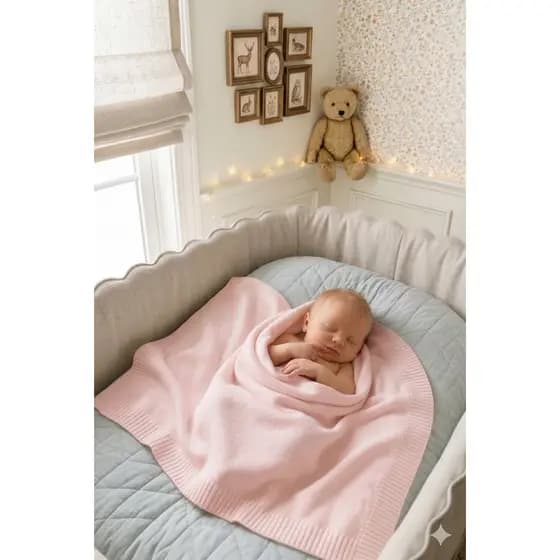 Manta Tricot Links Saída Maternidade Bebê Recém Nascido Tricô Enxoval Macia Luxo Inverno