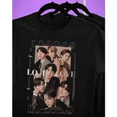 Camiseta Camisa BTS bangtan boys love Algodão Unissex