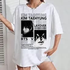 Camiseta Kim Taehyung Bts Kpop K-pop Camisa 100% Algodão Premium Novo