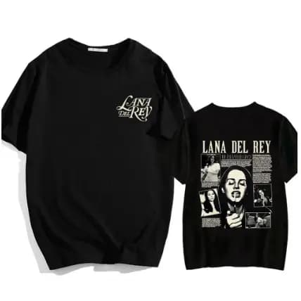 Camiseta algodão frente/costa Lana del rey.