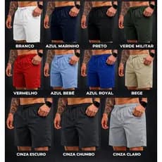Kit 3 Shorts Tactel Masculino Adulto – Variedade e Conforto P ao GG MODA PRAIA ACADEMIA MASCULINA MASCULINO MAURICINHO