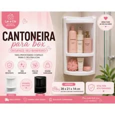 Suporte Cantoneira Para Box Porta Shampoo Sabonete Organizador Banheiro PVC 38cm