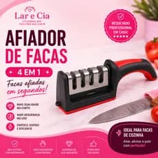 Afiador De Facas 4 Em 1 Manual Profissional Com Cabo Ergonômico Wincy