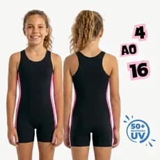 Maiô Infantil Feminino Macaquinho Juvenil Para Natação e Hidroginástica em Suplex sem Touca Proteção UV50+ do 4 ao 16