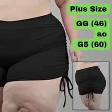 Shorts Sunquíni Plus Size Feminino Com Ajuste Lateral Moda Praia em Suplex do GG ao G5