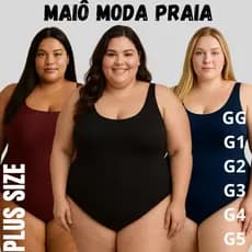 Body Bori Maio Moda Praia Feminino Plus Size Natação e Hidroginástica em Suplex