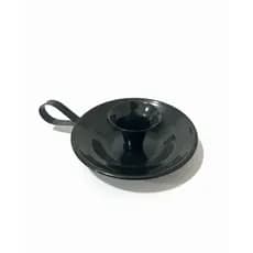 Suporte/Castiçal Decorativo de Alumínio Preto para Vela Palito