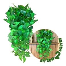 Kit 2 Plantas Artificial Jibóia Pendente Caída Realista