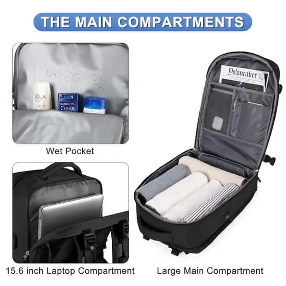 Mochila De Viagem Estilo Executivo , Unissex , extra Grande Capacidade , Adequada Para notebooks