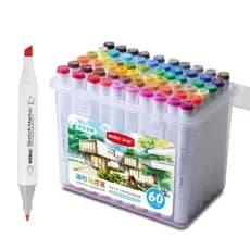 Cores Caneta Marcadora De Cabeça Dupla Oleosa Montagem Artística Para Estudantes Material Escolar Papelaria