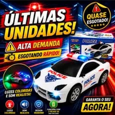 Carrinho Policial Infantil Luz Som Sirene Bate Volta Menino