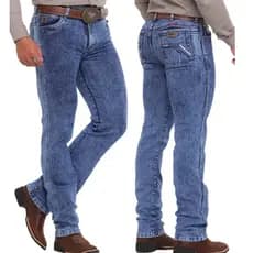Calça Jeans Country Masculina Bordada Premium - Trabalho, Rodeio, Festa - Fabricação Própria