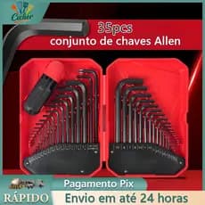Jogo De Chaves Allen 35Pçs Métrica E Polegada Aço Liga