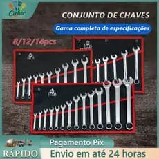 jogo de chave combinada 8/12/14 Peças Profissional combinação de aço carbono Chave fixa