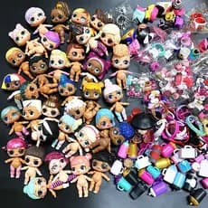 LOL 10 Bonecas + 10 Roupas + 10 Sapatos + 10 Garrafas + 10 Acessórios Aleatórios Figuras de Brinquedo Boneca de 8cm Mode