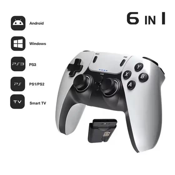 Controle de Jogo Sem Fio para PS1, PS2, PS3, PC, Android, Console de Videogame, Gamepad Portátil de Entretenimento RX2U