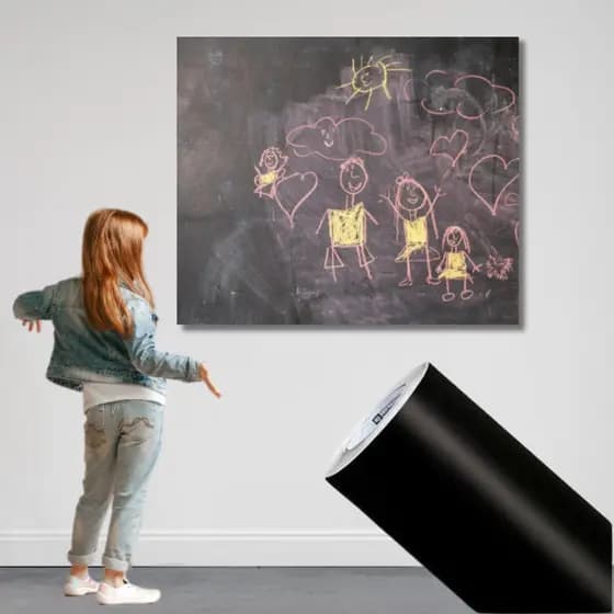 Papel Adesivo Grosso Decorativo Preto Lousa Quadro Negro