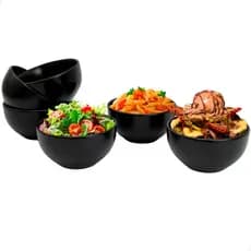 Kit 6 Cumbucas 580ml Ceramica Bowl Red Charlot Preta