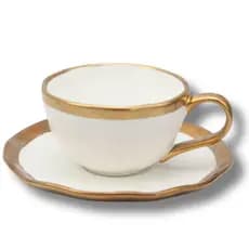 Xícara de Café Dubai 90ML Branco e Dourado 90ml Porcelana