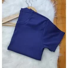 Blusa Manga Curta Ribana Premium Feminina Básica  Elegante Ate G3