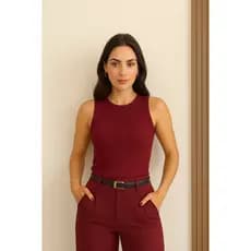 Regatinha Basica Canelado Ribana  Blusinha Regata Premium Regata Costa De Nadador