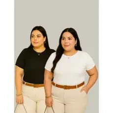 Kit 2 Blusa Canelada Plus Size Moda Maior Feminina Basica Dia a Dia  T-shirt