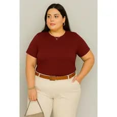 T-shirt Feminina plus Size Ribana Canelada Moda Maior Premium  Regata