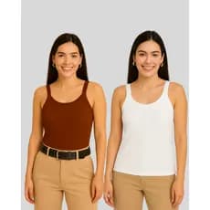 Kit 2 Regatinha Alcinha Feminina Canelada Premium Regata Blusas