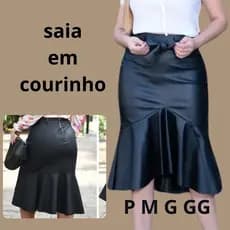 saia babado de couro saia midi saia de couro com cinto