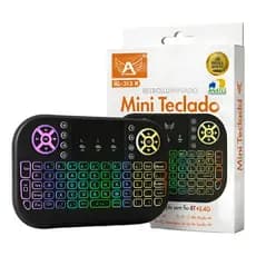Mini Teclado sem fio Com Led RGB Controle Sem Fio Para Smart Tv Computador Pc wireless