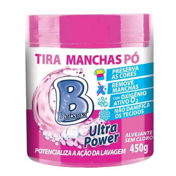 Alvejante Roupas Em Pó Sem Cloro Tira Manchas Barbarex 450g