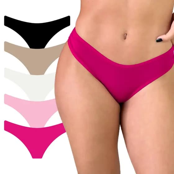 Kit 5 Calcinha de Algodão Feminina Cotton Respirável Antialérgico