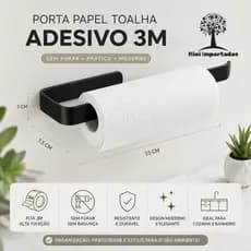 Porta Papel Toalha Adesivo 3M Sem Furadeira Fixação Forte