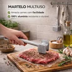 Martelo Para Amaciar Carne Alumínio Multiuso