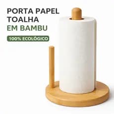 Suporte Porta De Papel Toalha Em Bambu  Para Mesa