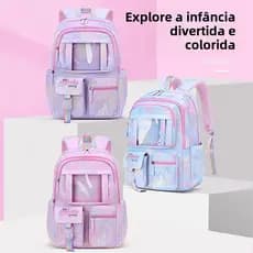 Mochila escolar grande capacidade para meninas Princesas Reforçada Leve