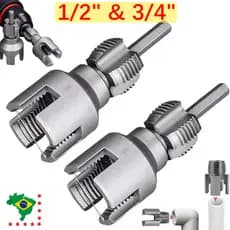 Rosqueador Abridor Interno e Externo para Tubos de PVC 1/2" & 3/4" | Compatível com Furadeira/Broca