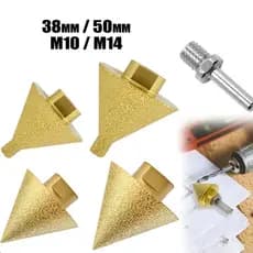 38mm/50mm telha chanfradura diamante chanfradura buraco broca M14/M10 rosqueado ângulo moedor chanfradura fresagem Bit