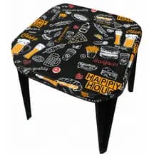 Capa Toalha Para Mesa De Plástico Impermeável Estampada Restaurante/Bar/Lanchonete 70x70