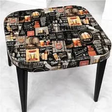 Kit 4 Capas Estampada Impermeável 70x70 Para Mesa De Plástico Bar Restaurante Lanchonete