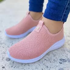 Tênis Feminino Meia Casual Academia Confortável Sem Cadarço Calce Fácil