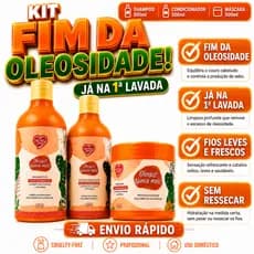 Kit Cabelo Oleoso Shampoo Condicionador Máscara 500ml Controle da Oleosidade